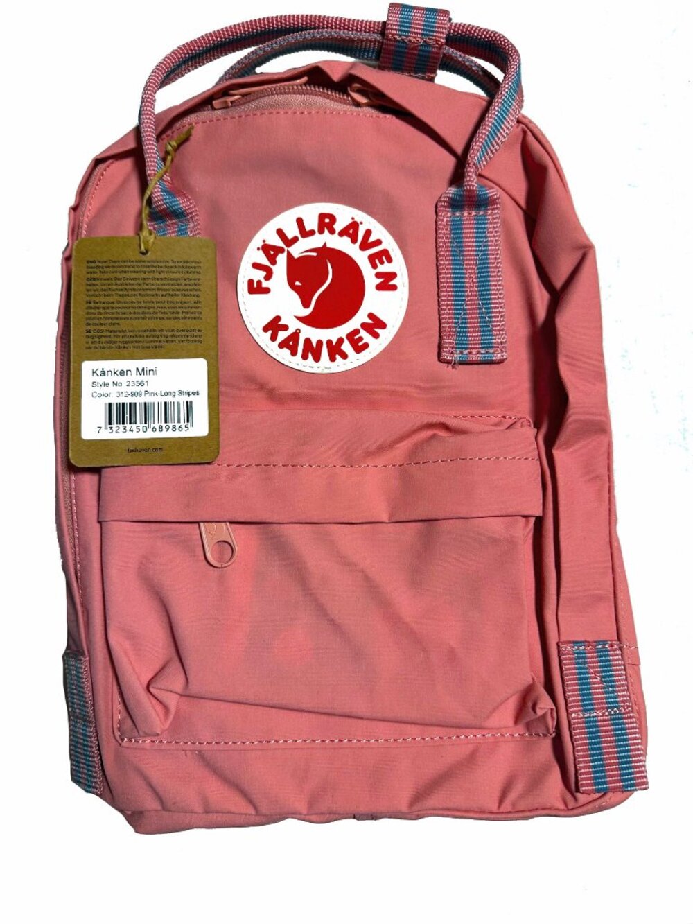 Fjallraven Kanken Mini Backpack Pink-Long Stripes (23561)